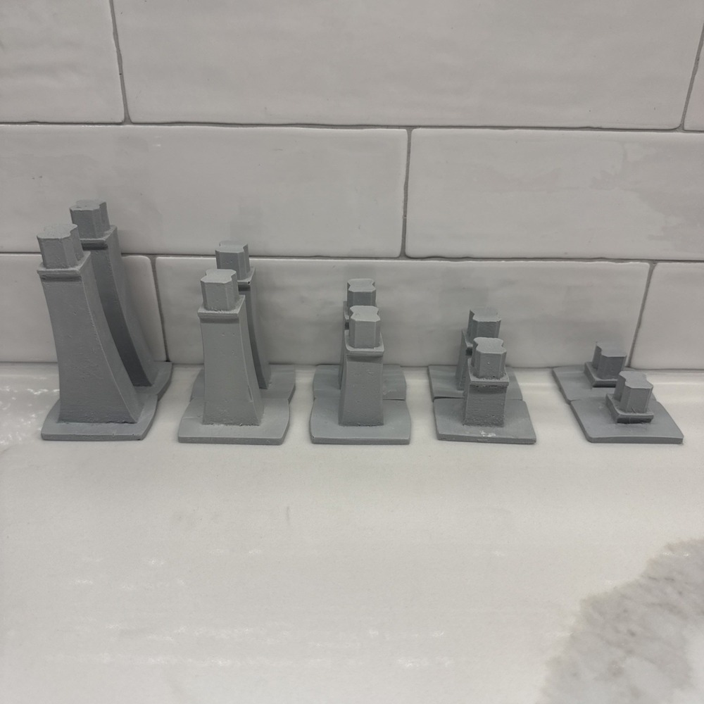 Graduated Columns / Piers 10 Pc Disney Toy Monorail Track Low Version - Gray - Picture 2 of 10